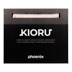 Phoenix kioru cable aviador en espiral con conector tipo c para teclados gaming negro y blanco