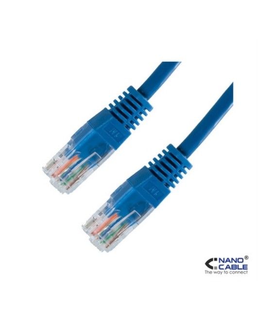 Nanocable - Cable de red latiguillo UTP CAT.5e de 0,5m - color Azul - Imagen 1