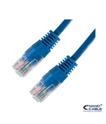 Nanocable - Cable de red latiguillo UTP CAT.5e de 0,5m - color Azul - Imagen 1