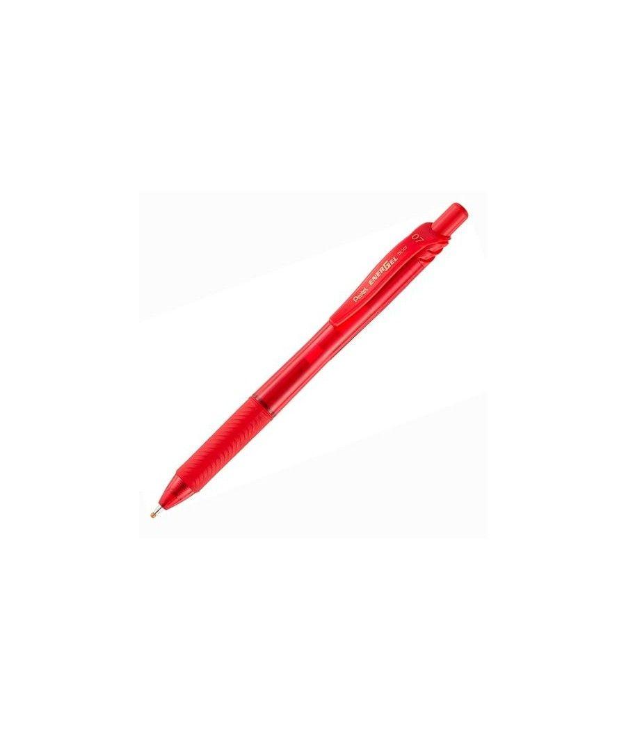 Pentel bolígrafo energel retráctil punta 0.7mm rojo -12u-