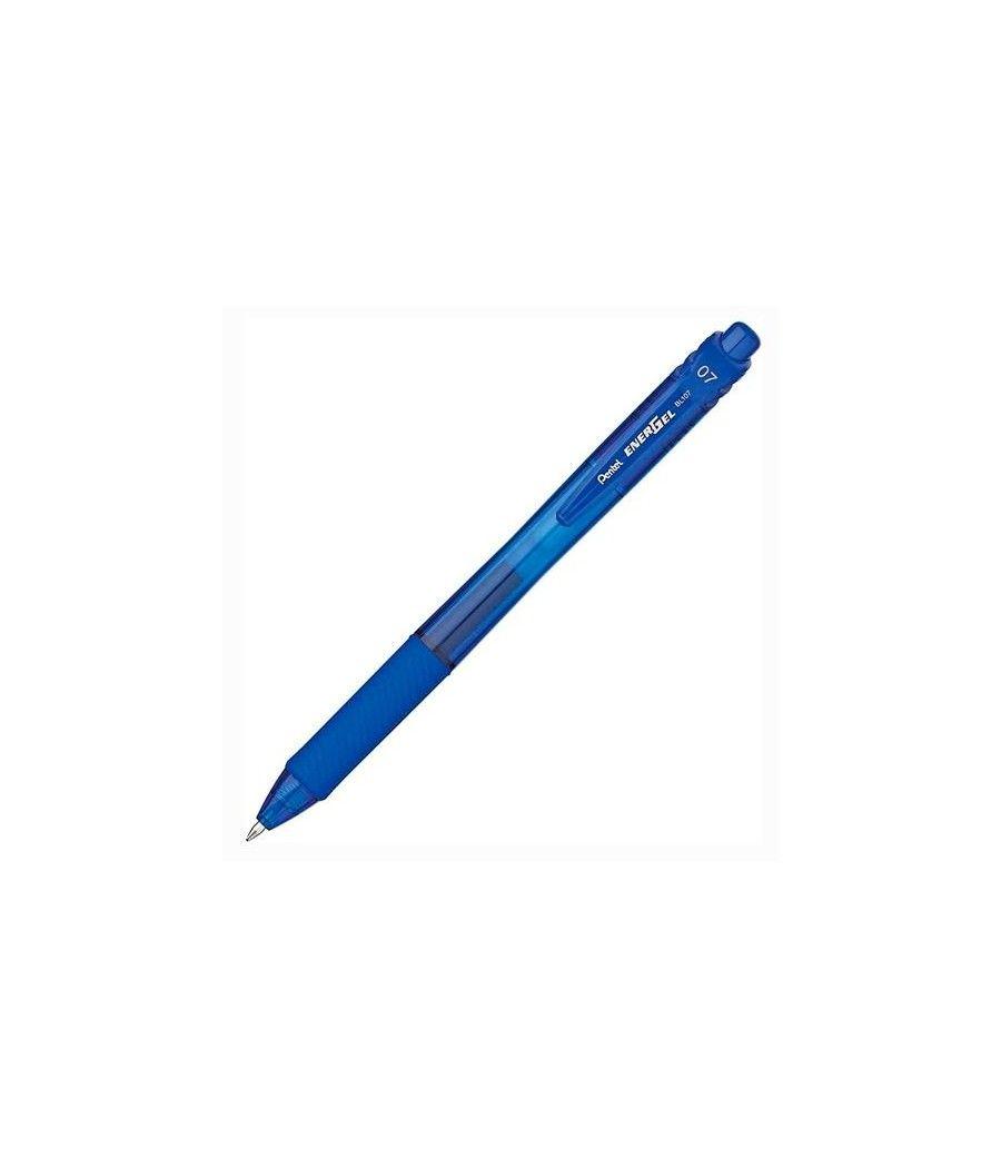 Pentel bolígrafo energel retráctil punta 0.7mm azul -12u-