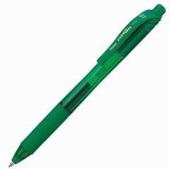 Pentel bolígrafo energel retráctil punta 0.7mm verde -12u-