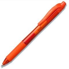 Pentel bolígrafo energel retráctil punta 0.7mm naranja -12u-