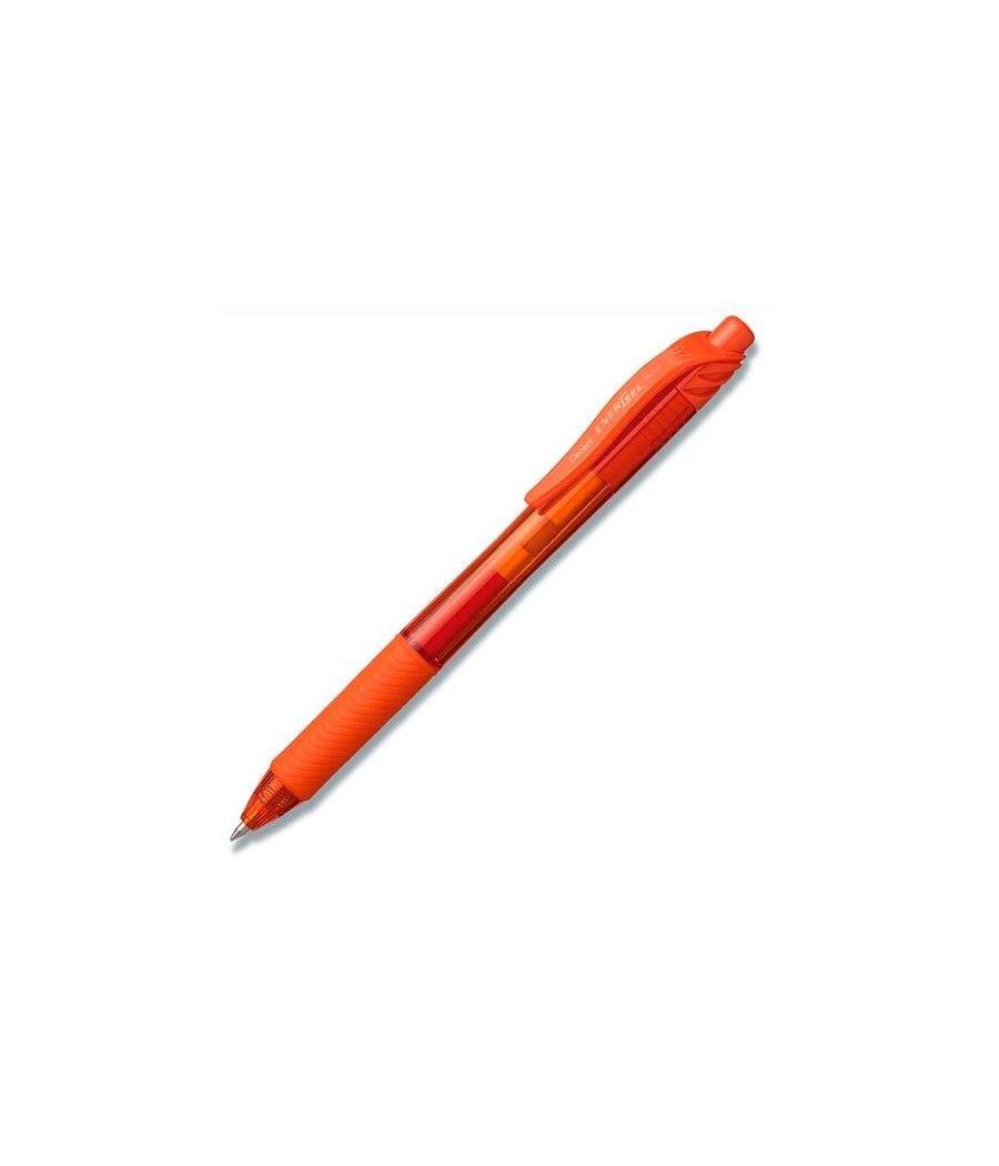 Pentel bolígrafo energel retráctil punta 0.7mm naranja -12u-