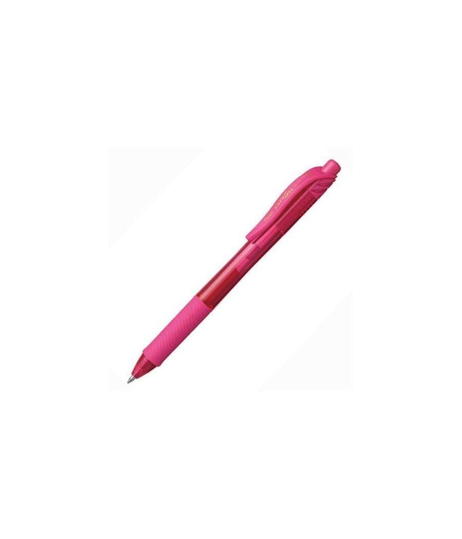 Pentel bolígrafo energel retráctil punta 0.7mm rosa -12u-