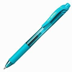 Pentel bolígrafo energel retráctil punta 0.7mm azul turquesa -12u-