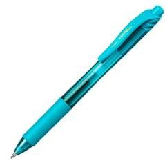 Pentel bolígrafo energel retráctil punta 0.7mm azul claro -12u-