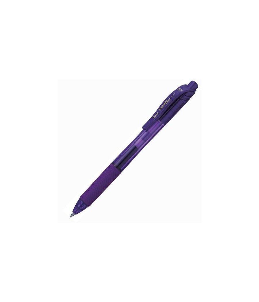 Pentel bolígrafo energel retráctil punta 0.7mm violeta -12u-