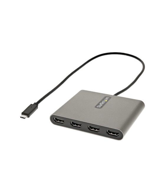 StarTech.com Adaptador USB-C a 4 Puertos HDMI - Tarjeta Gráfica y de Vídeo Externa - Dongle Llave USB Tipo C a 4x HDMI - 1080p a