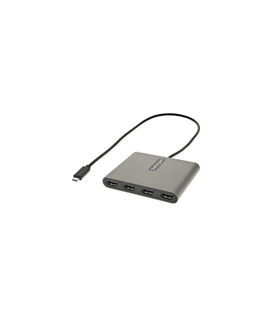 StarTech.com Adaptador USB-C a 4 Puertos HDMI - Tarjeta Gráfica y de Vídeo Externa - Dongle Llave USB Tipo C a 4x HDMI - 1080p a