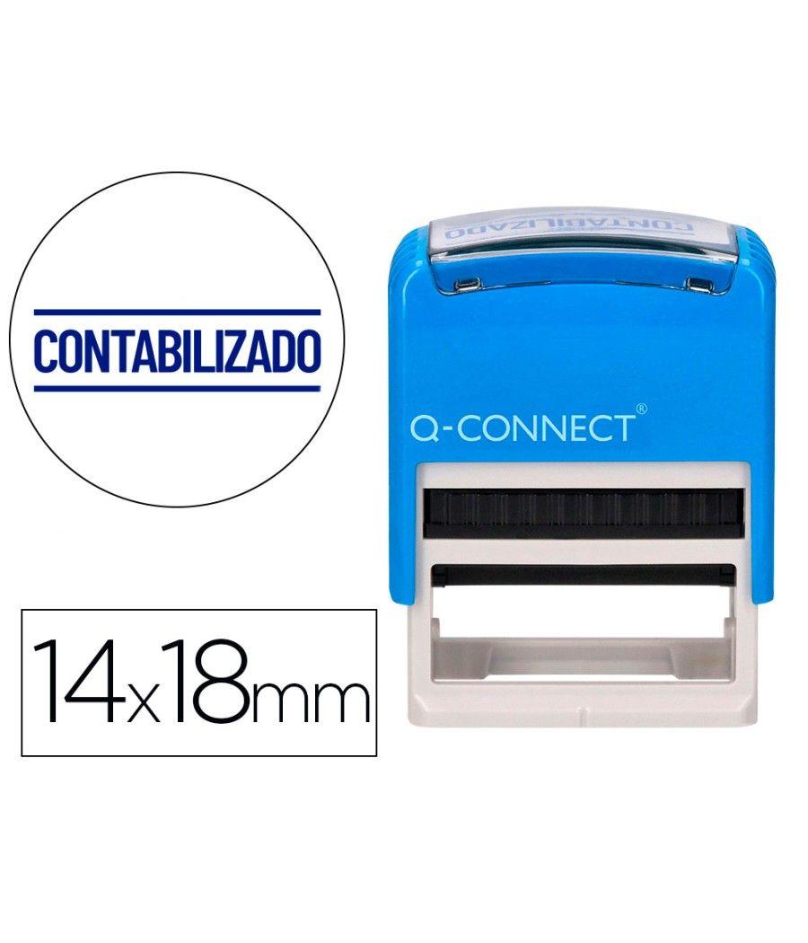 Sello entintado automático q-connect contabilizado almohadilla 14x38 mm color azul