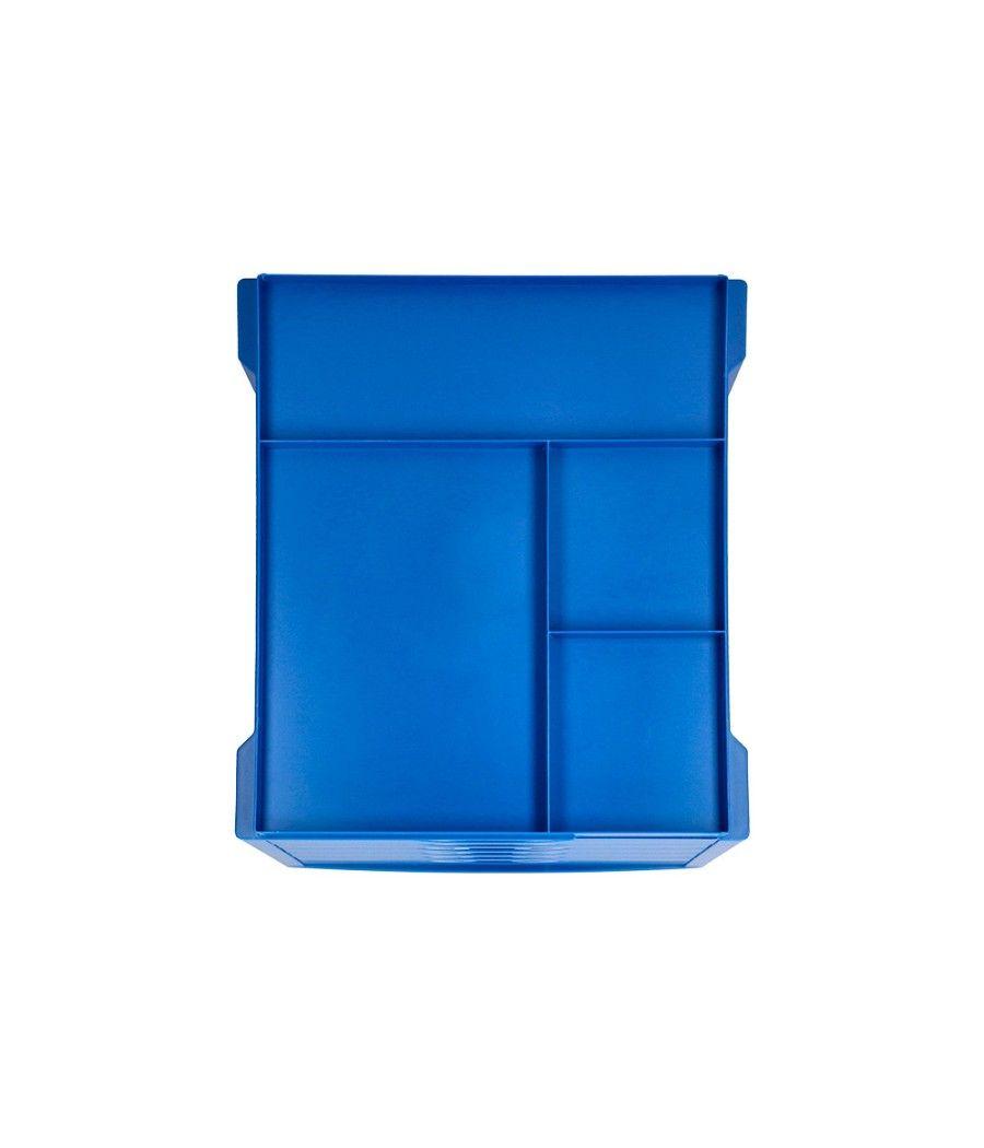 Fichero cajones de sobremesa q-connect bandeja organizadora superior 6 cajones color azul opaco