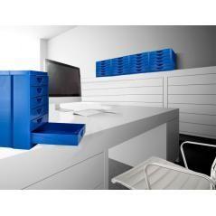 Fichero cajones de sobremesa q-connect bandeja organizadora superior 6 cajones color azul opaco