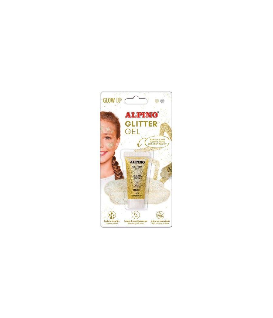 Blíster gel transparente con purpurina dorado alpino dl000606