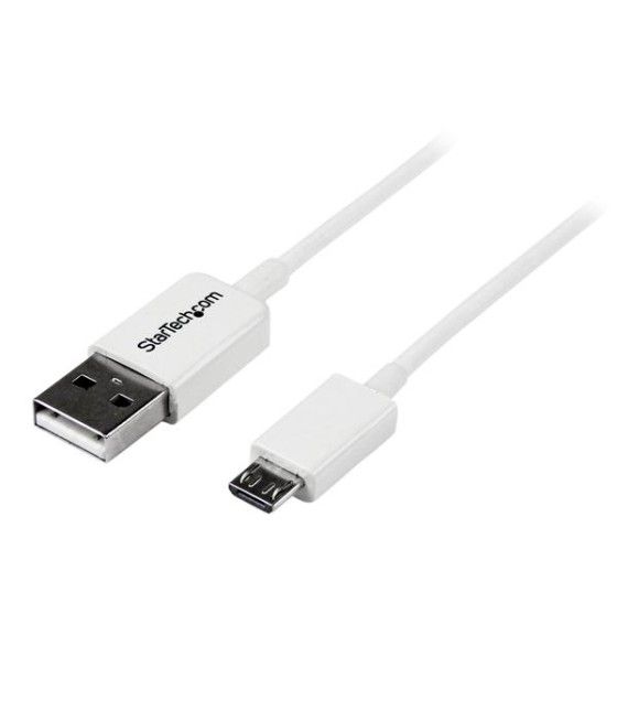 StarTech.com Cable Adaptador 1m USB A Macho a Micro USB B Macho para Teléfono Móvil Smartphone - Blanco