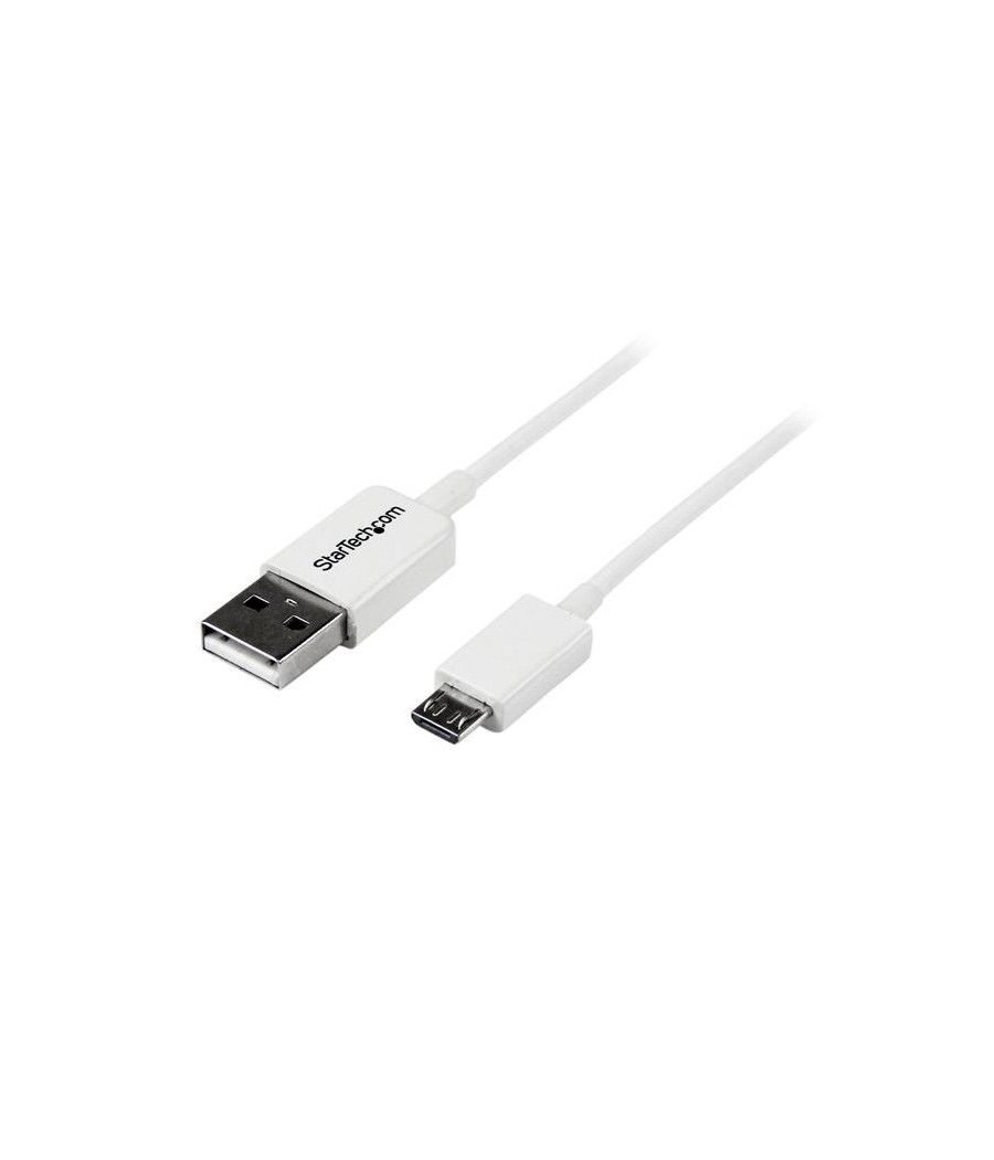 StarTech.com Cable Adaptador 1m USB A Macho a Micro USB B Macho para Teléfono Móvil Smartphone - Blanco - Imagen 2