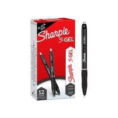 Bolígrafo sharpie retráctil tinta gel punta 0,7 mm color negro pack 12 unidades