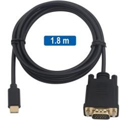 Ewent ec1052 adaptador de cable de vídeo 1,8 m usb tipo c vga (d-sub)