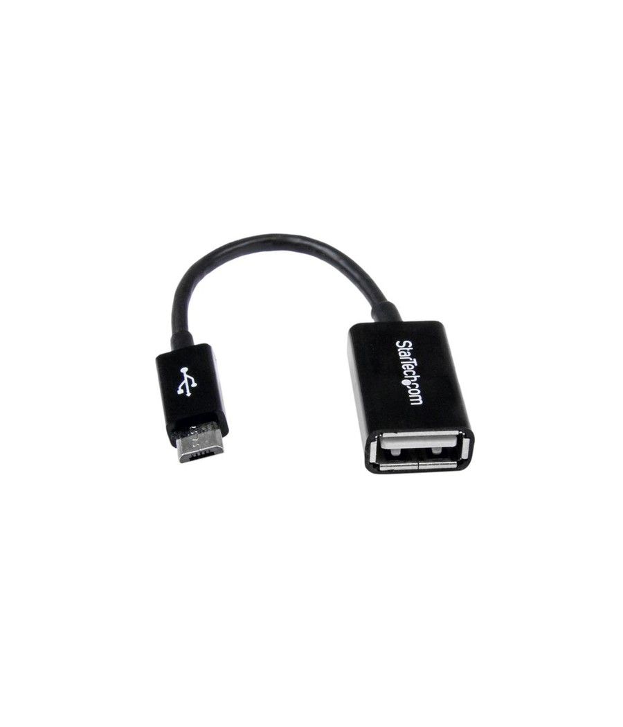 StarTech.com Cable Adaptador de 12cm Micro USB Macho a USB A Hembra OTG para Tablets Smartphones - Negro - Imagen 1