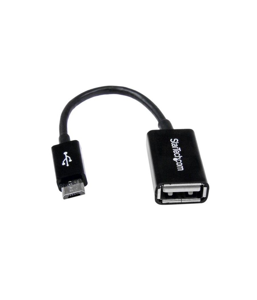StarTech.com Cable Adaptador de 12cm Micro USB Macho a USB A Hembra OTG para Tablets Smartphones - Negro - Imagen 2
