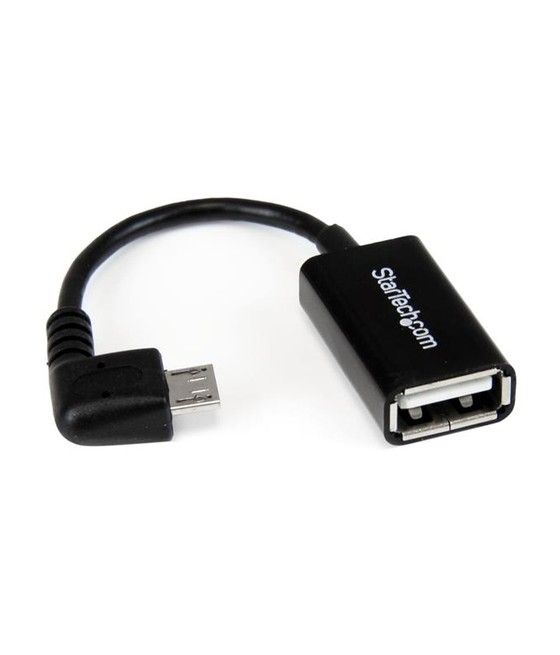StarTech.com Cable Adaptador Micro USB a USB OTG Acodado a la Derecha de 12cm - Macho a Hembra - Imagen 1