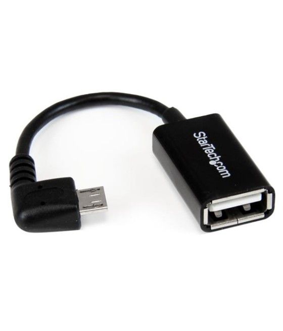 StarTech.com Cable Adaptador Micro USB a USB OTG Acodado a la Derecha de 12cm - Macho a Hembra - Imagen 2