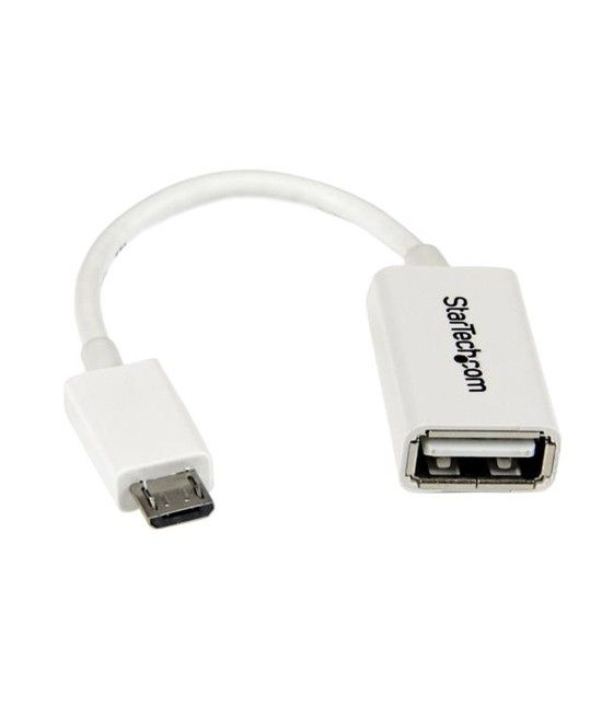 StarTech.com Cable Adaptador Micro USB a USB OTG Blanco de 12cm - Macho a Hembra - Imagen 1