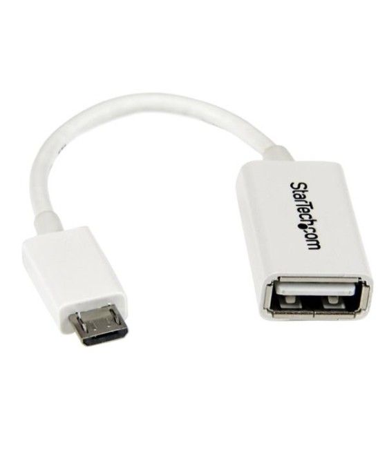 StarTech.com Cable Adaptador Micro USB a USB OTG Blanco de 12cm - Macho a Hembra - Imagen 2