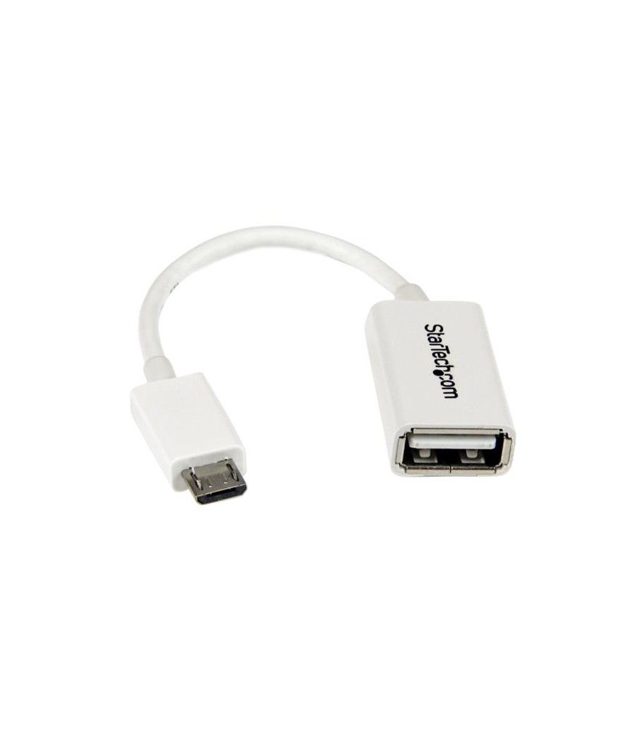 StarTech.com Cable Adaptador Micro USB a USB OTG Blanco de 12cm - Macho a Hembra - Imagen 2