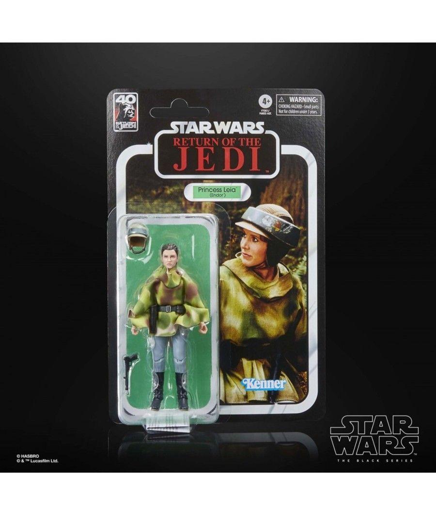 Figura hasbro the black series 40th aniversario star wars : return of the jedi - princesa leia (endor)