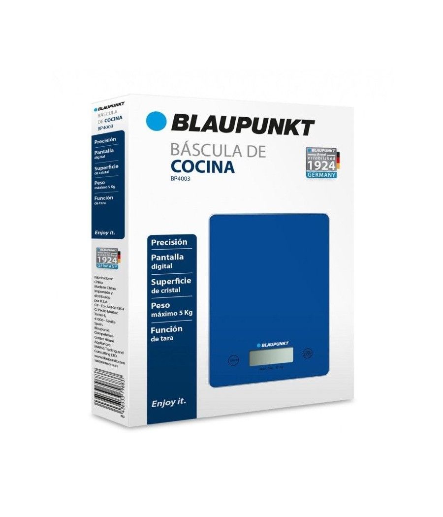 Báscula de cocina electrónica blaupunkt bp4003/ hasta 5kg/ azul