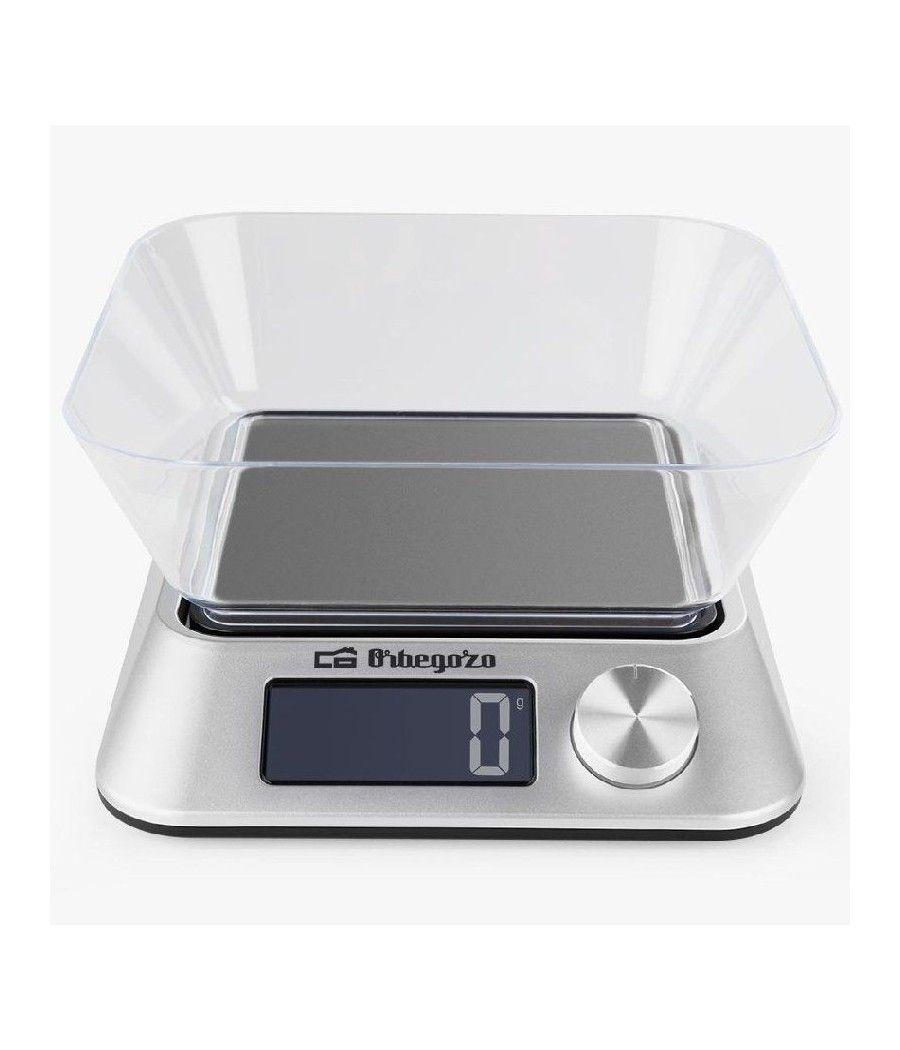 Báscula de cocina electrónica orbegozo pc 1030/ hasta 5kg/ plata