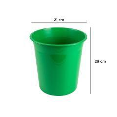 Papelera plástico q-connect verde opaco 13 litros 275x285 mm