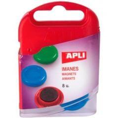 Apli pack 8 imanes redondos 20mm colores surtidos