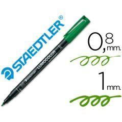 Rotulador staedtler lumocolor retroproyeccion punta de fibrapermanente 317-5 verde punta media redonda 0.8-1 mm pack 10 unidades