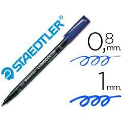 Rotulador staedtler lumocolor retroproyeccion punta de fibrapermanente 317-3 azul punta media redonda 0.8-1 mm pack 10 unidades