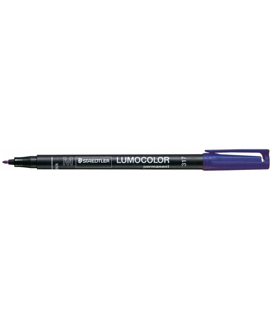 Rotulador staedtler lumocolor retroproyeccion punta de fibrapermanente 317-3 azul punta media redonda 0.8-1 mm pack 10 unidades