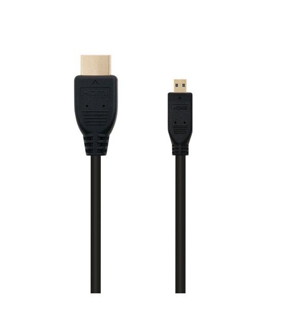 Nanocable HDMI, 0.8m cable HDMI 0,8 m HDMI tipo A (Estándar) HDMI tipo D (Micro) Negro - Imagen 2