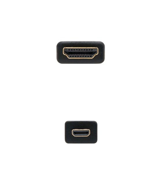Nanocable HDMI, 0.8m cable HDMI 0,8 m HDMI tipo A (Estándar) HDMI tipo D (Micro) Negro - Imagen 3