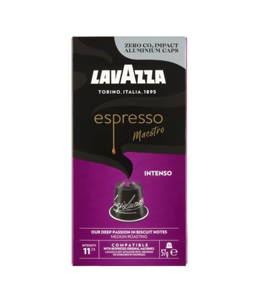 Cápsula lavazza espresso maestro intenso para cafeteras nespresso/ caja de 10
