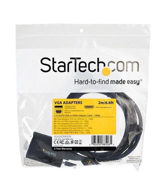 StarTech.com Cable de 2m Adaptador VGA a HDMI - Alimentado por USB - 1080p - Imagen 7