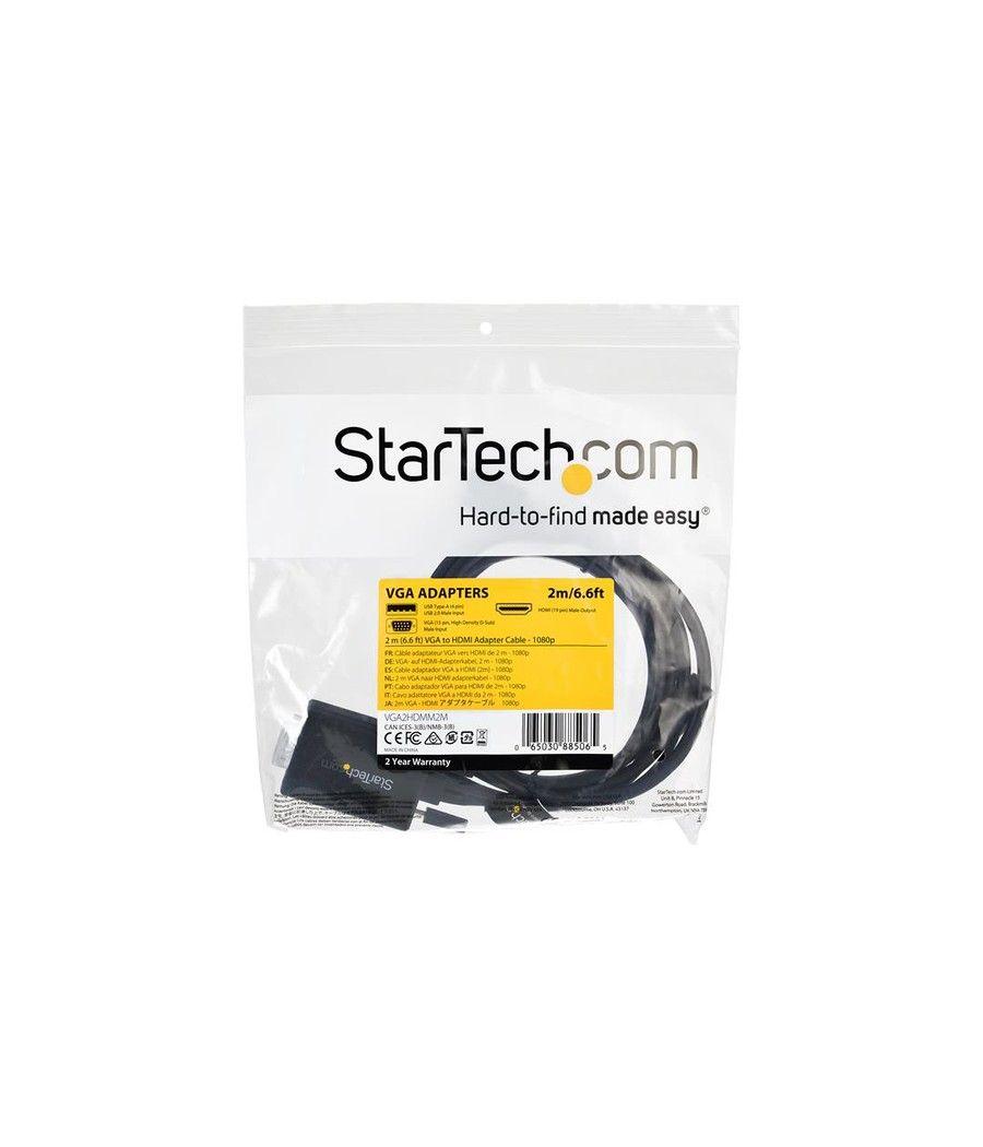 StarTech.com Cable de 2m Adaptador VGA a HDMI - Alimentado por USB - 1080p - Imagen 7