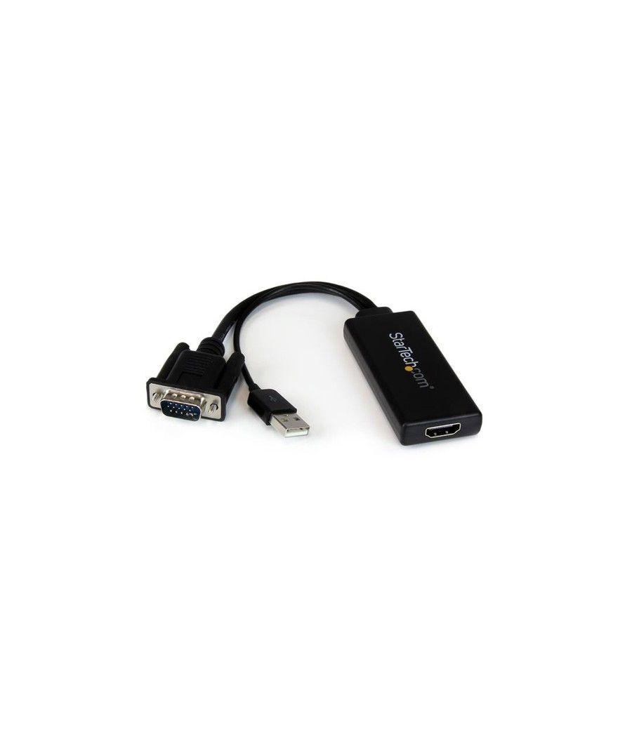 StarTech.com Adaptador VGA a HDMI con audio y alimentación USB – Conversor VGA a HDMI portátil – 1080 p - Imagen 1