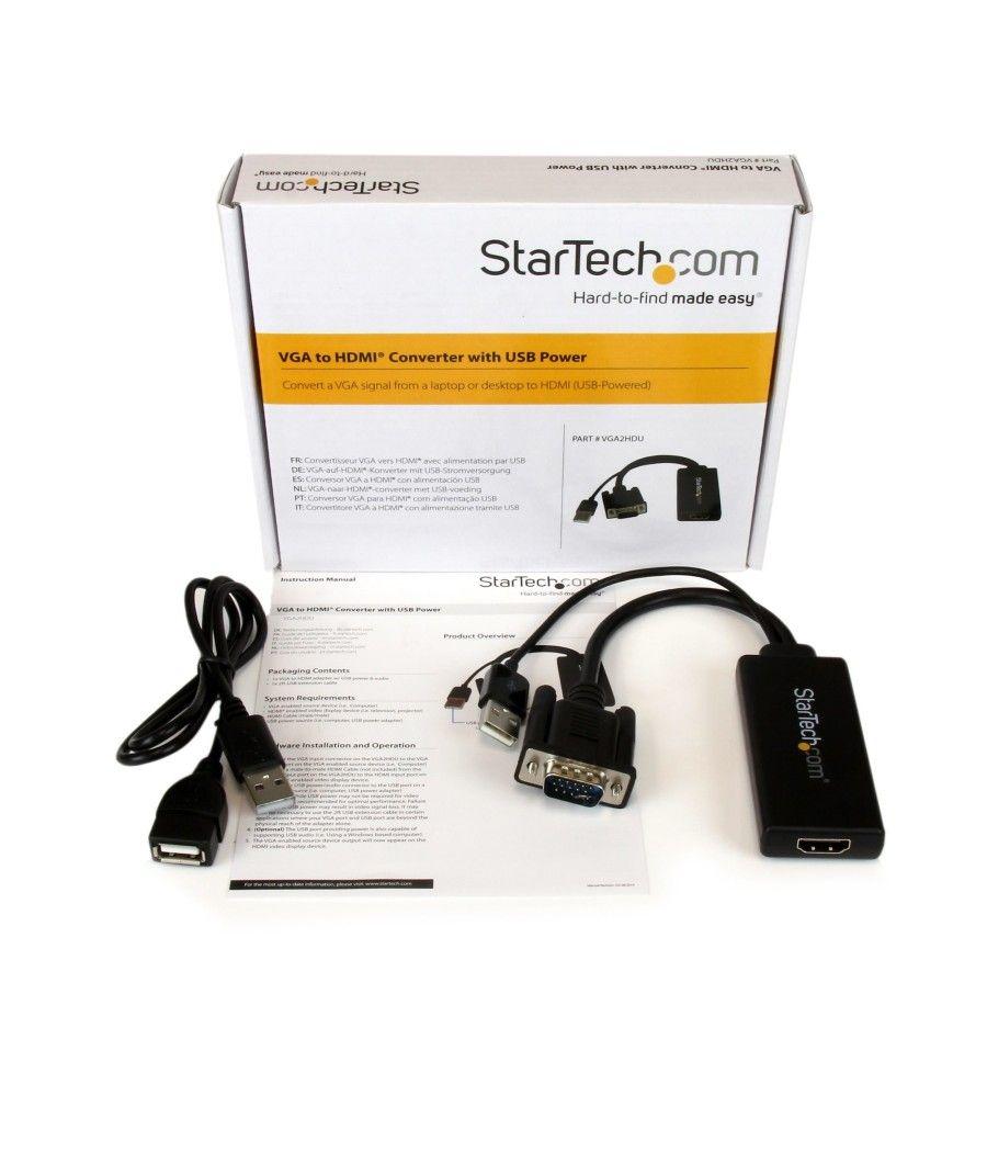 StarTech.com Adaptador VGA a HDMI con audio y alimentación USB – Conversor VGA a HDMI portátil – 1080 p - Imagen 6