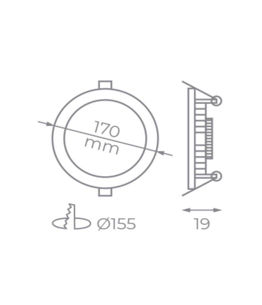 Downlight iglux ls-102113-fb v2/ circular/ ø170 x 19mm/ potencia 13w/ 1130 lúmenes/ 6000ºk/ blanco