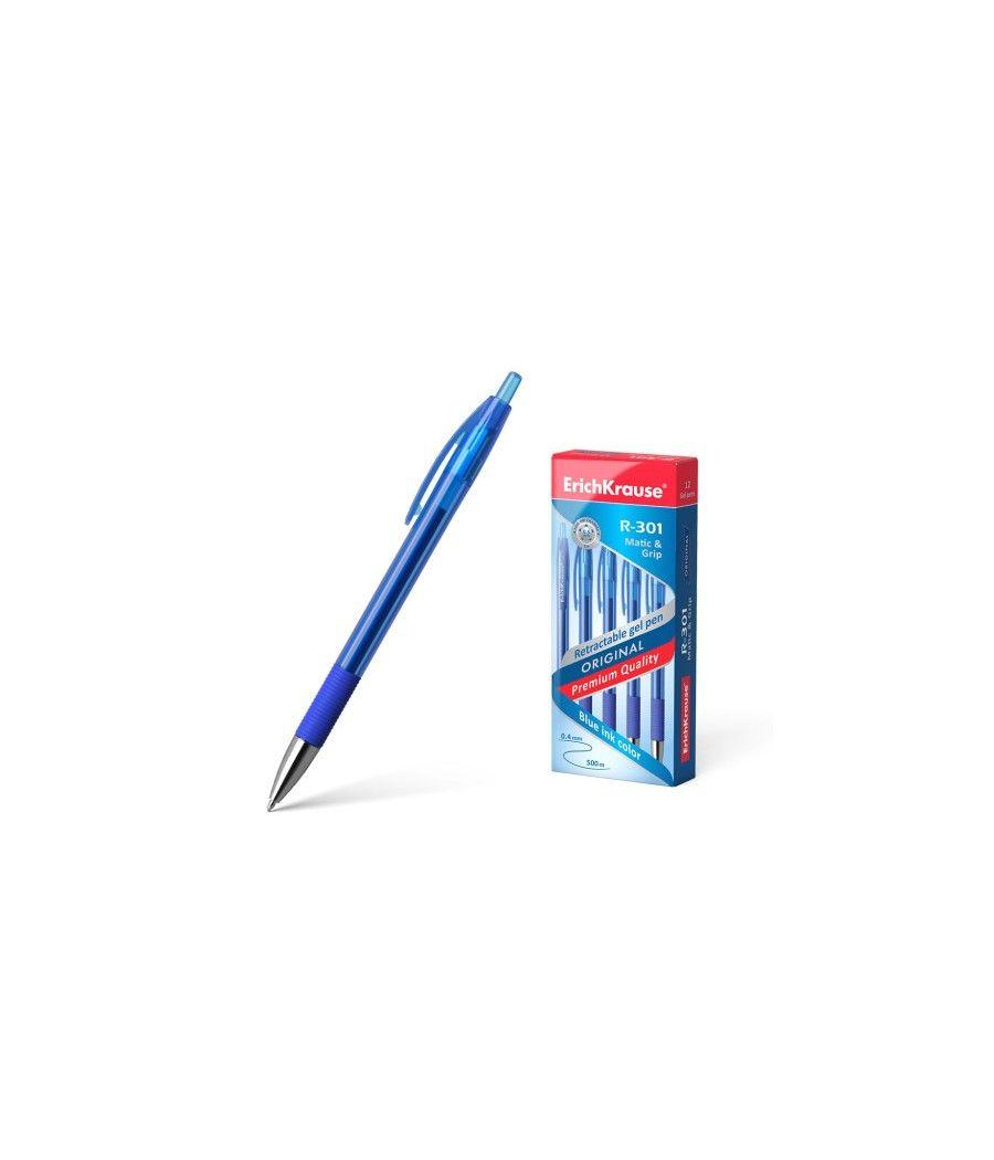 Bolígrafo de gel automático r-301 original gel matic&grip, color de la tinta azul erich krause 46814 pack 12 unidades