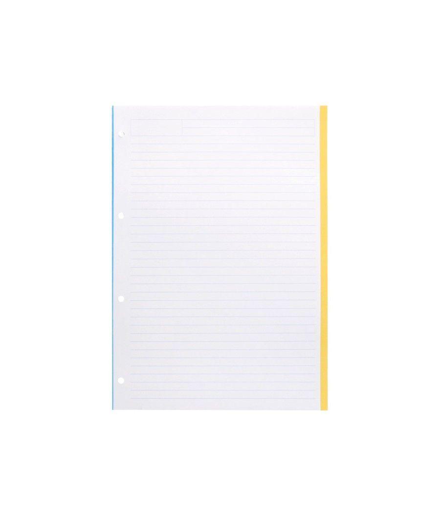 Recambio liderpapel a4 100 hojas 100g/m2 rayado horizontal 4 taladros bandas de 5 colores antartik