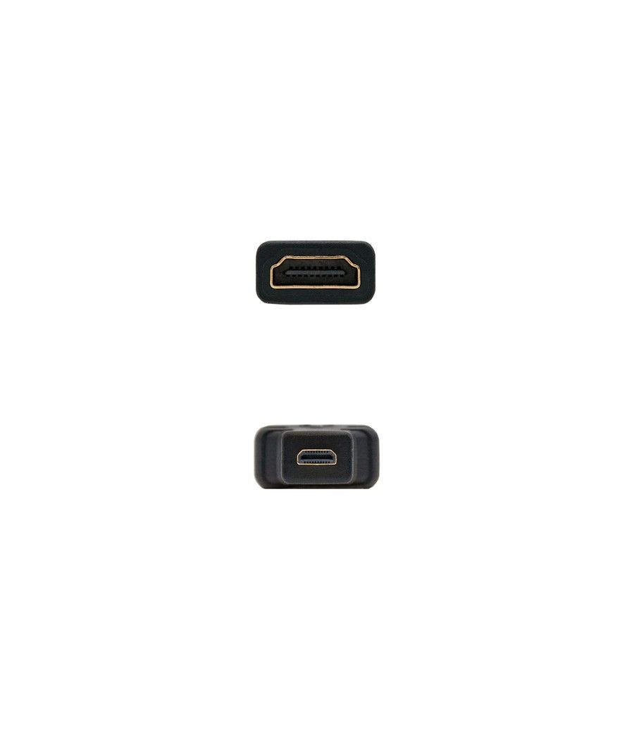 Nanocable 10.15.1206 cambiador de género para cable HDMI Micro HDMI Negro - Imagen 2