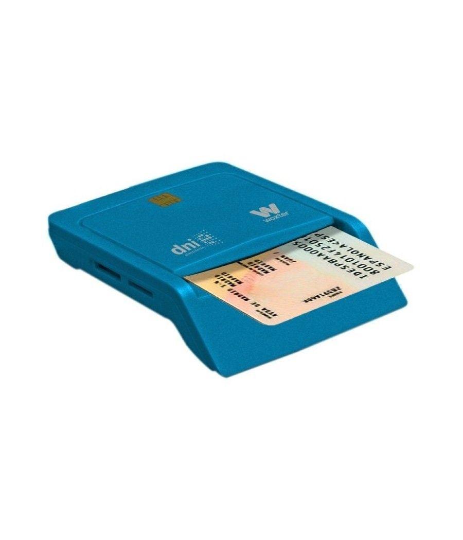 Lector de dni y tarjetas woxter combo pe26-146/ azul/ usb 2.0