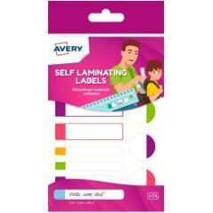 Avery pack 2 hojas x12 etiquetas adhesivas para el material escolar c/fluorescentes